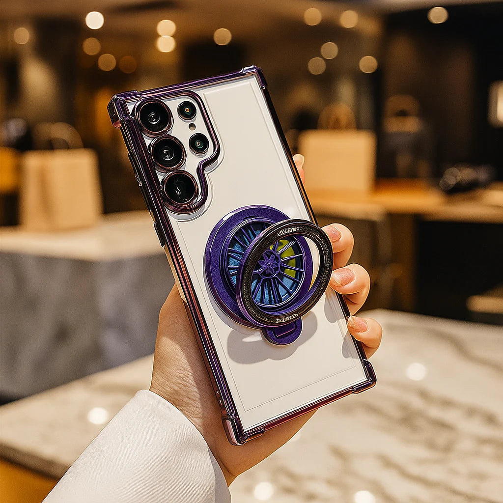 Galaxy S25 Electroplated Rotating Gyro Magnetic Case