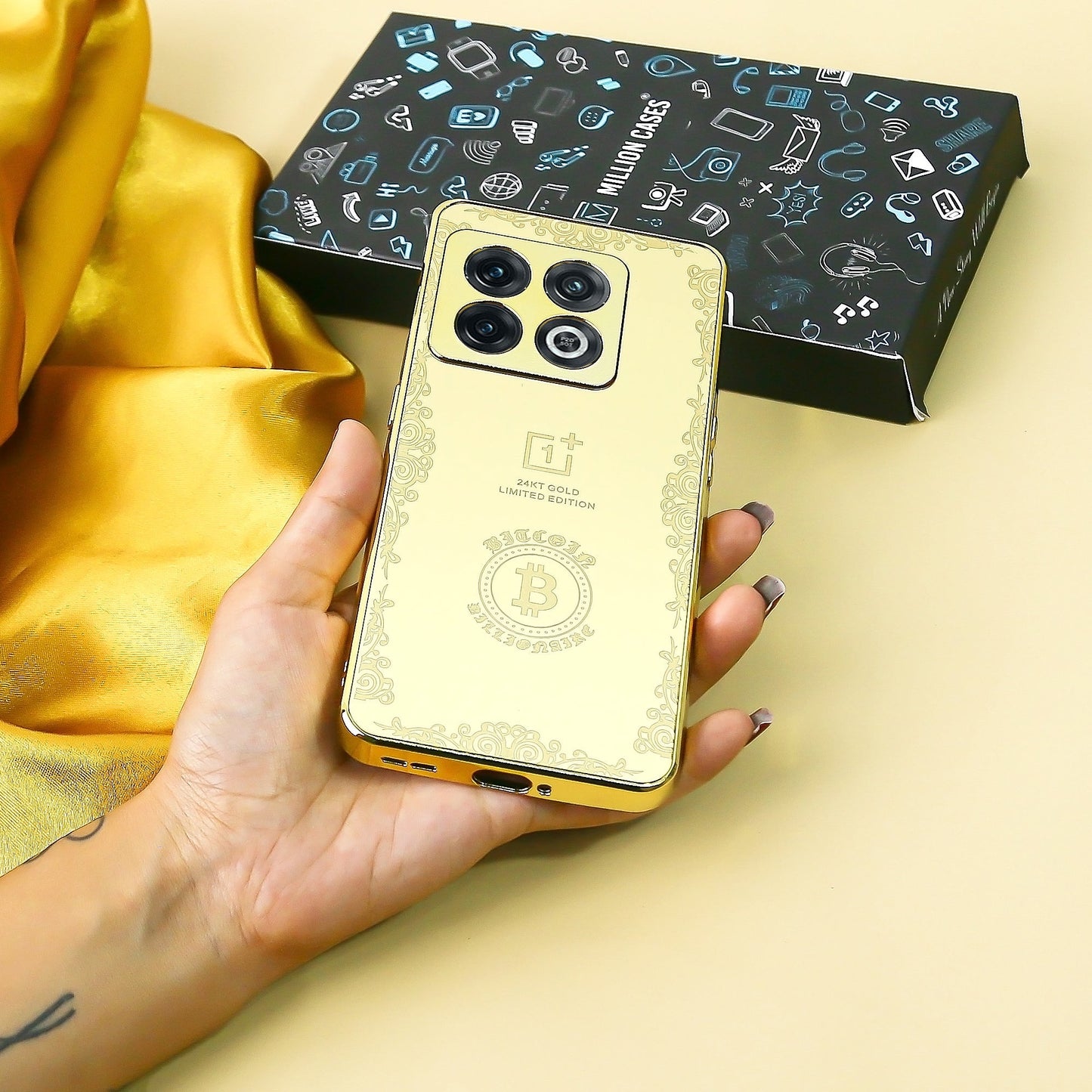OnePlus 10T Crafted Gold Luxurious Camera Protective Case