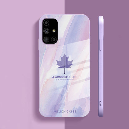 Galaxy Note 10 Watercolor Mapple Leaf Glass Case