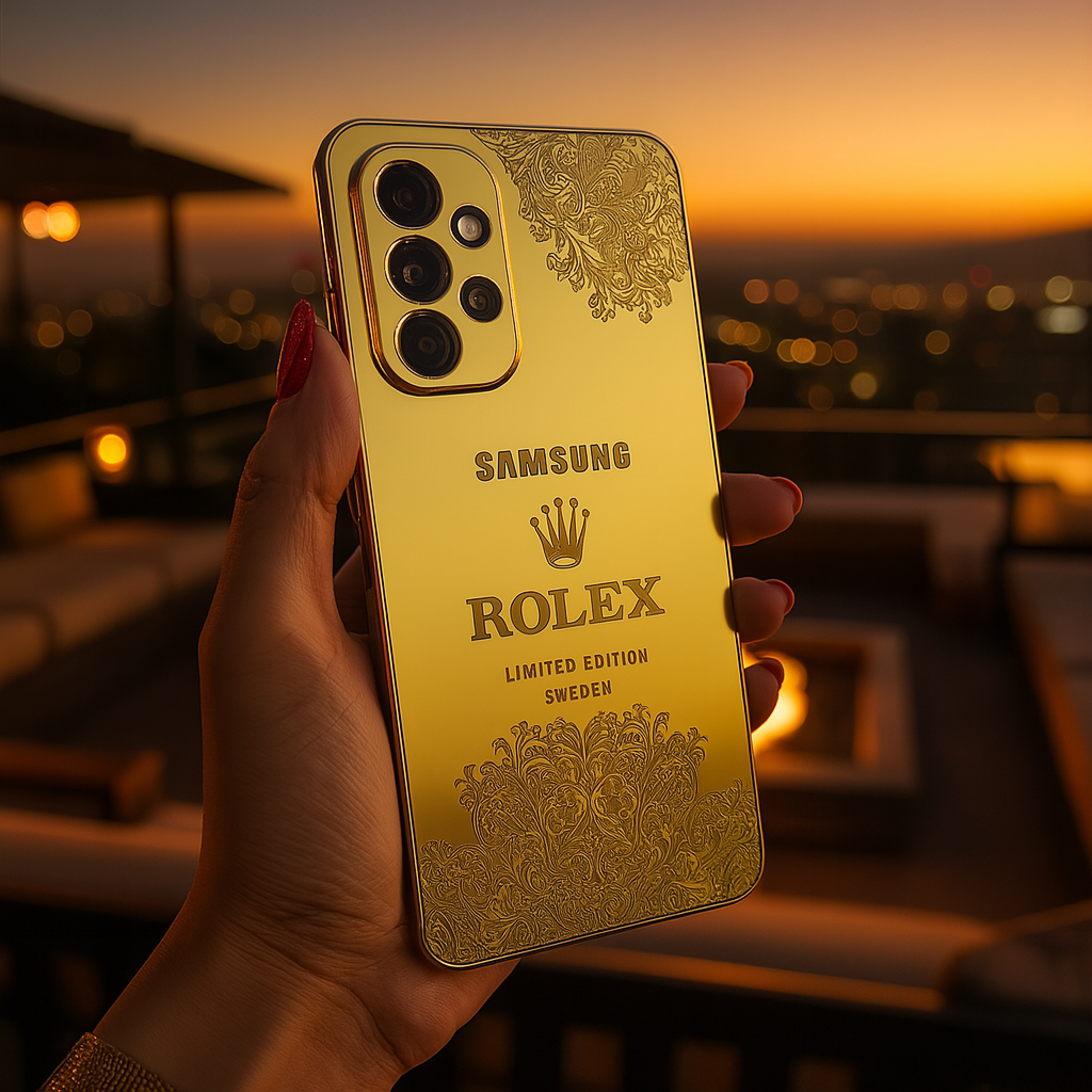Galaxy A Series Crafted Gold Luxurious Camera Protective Case