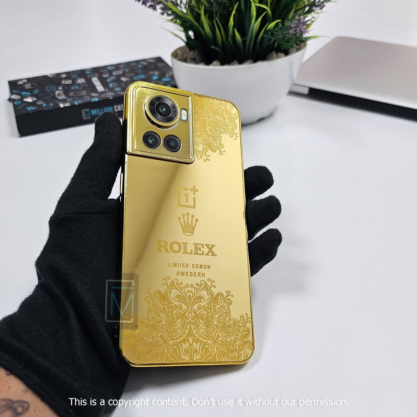 OnePlus 10T Crafted Gold Luxurious Camera Protective Case