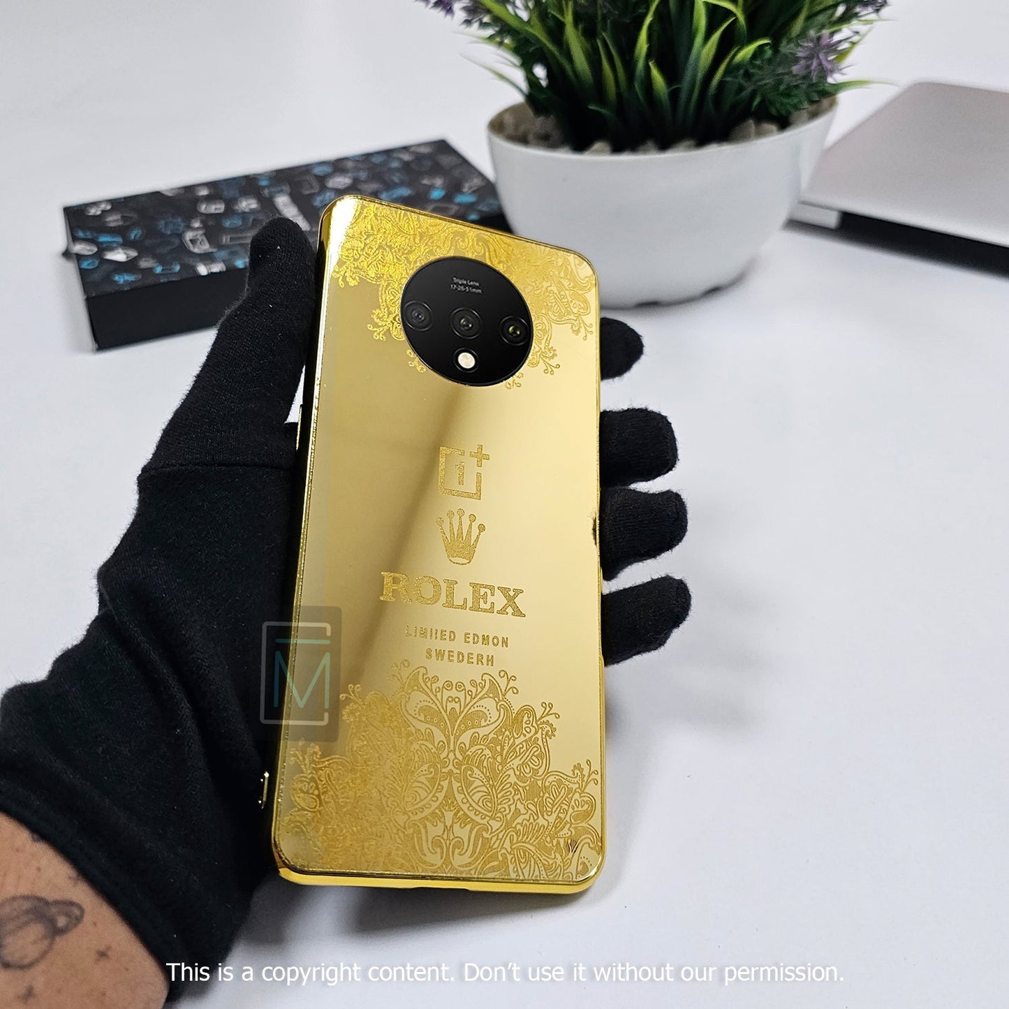OnePlus 10T Crafted Gold Luxurious Camera Protective Case