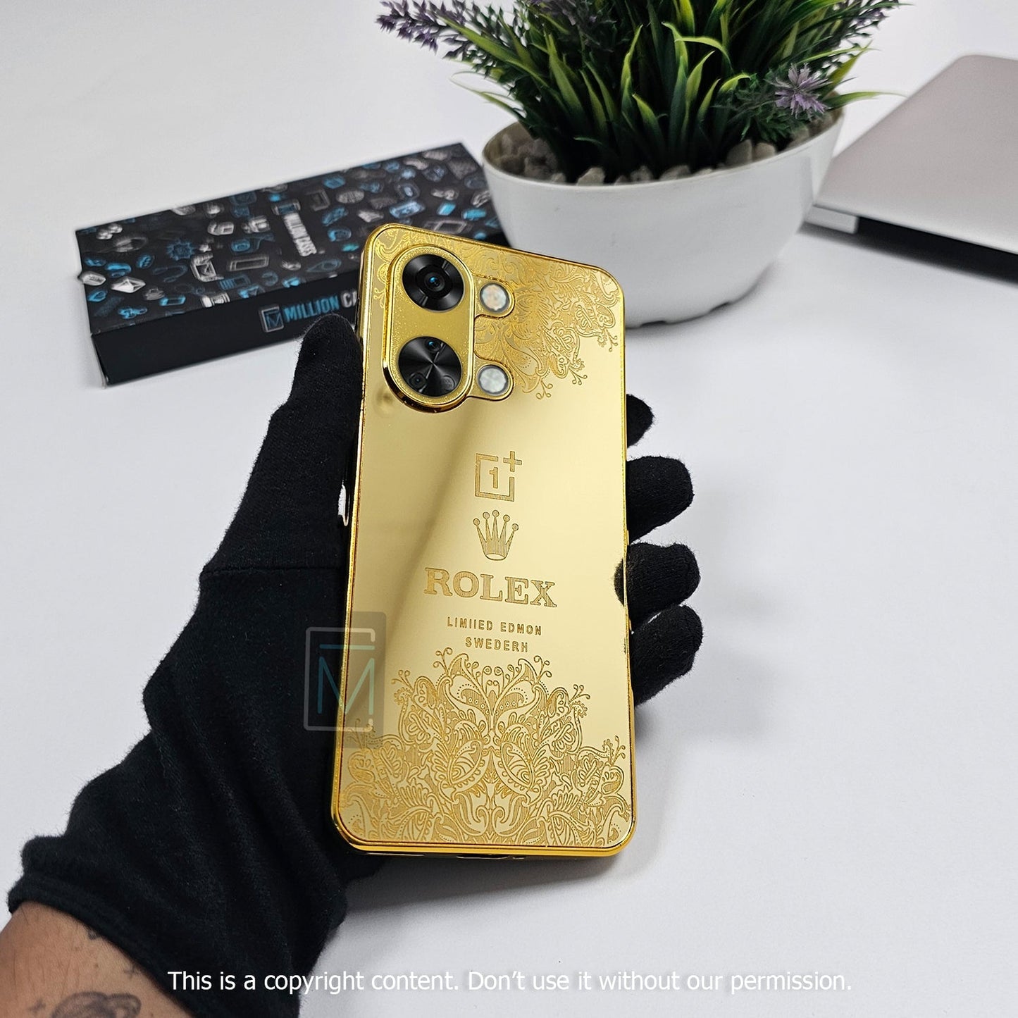 OnePlus 10T Crafted Gold Luxurious Camera Protective Case