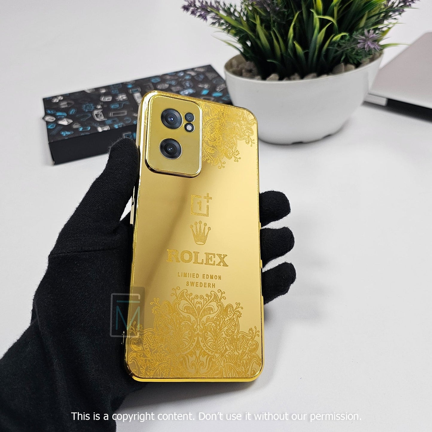 OnePlus 10T Crafted Gold Luxurious Camera Protective Case
