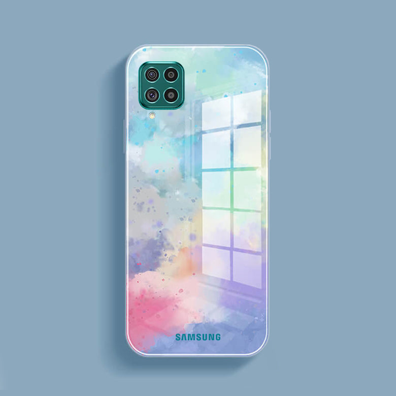 Galaxy M53 Watercolor Splatter Glass Back Case