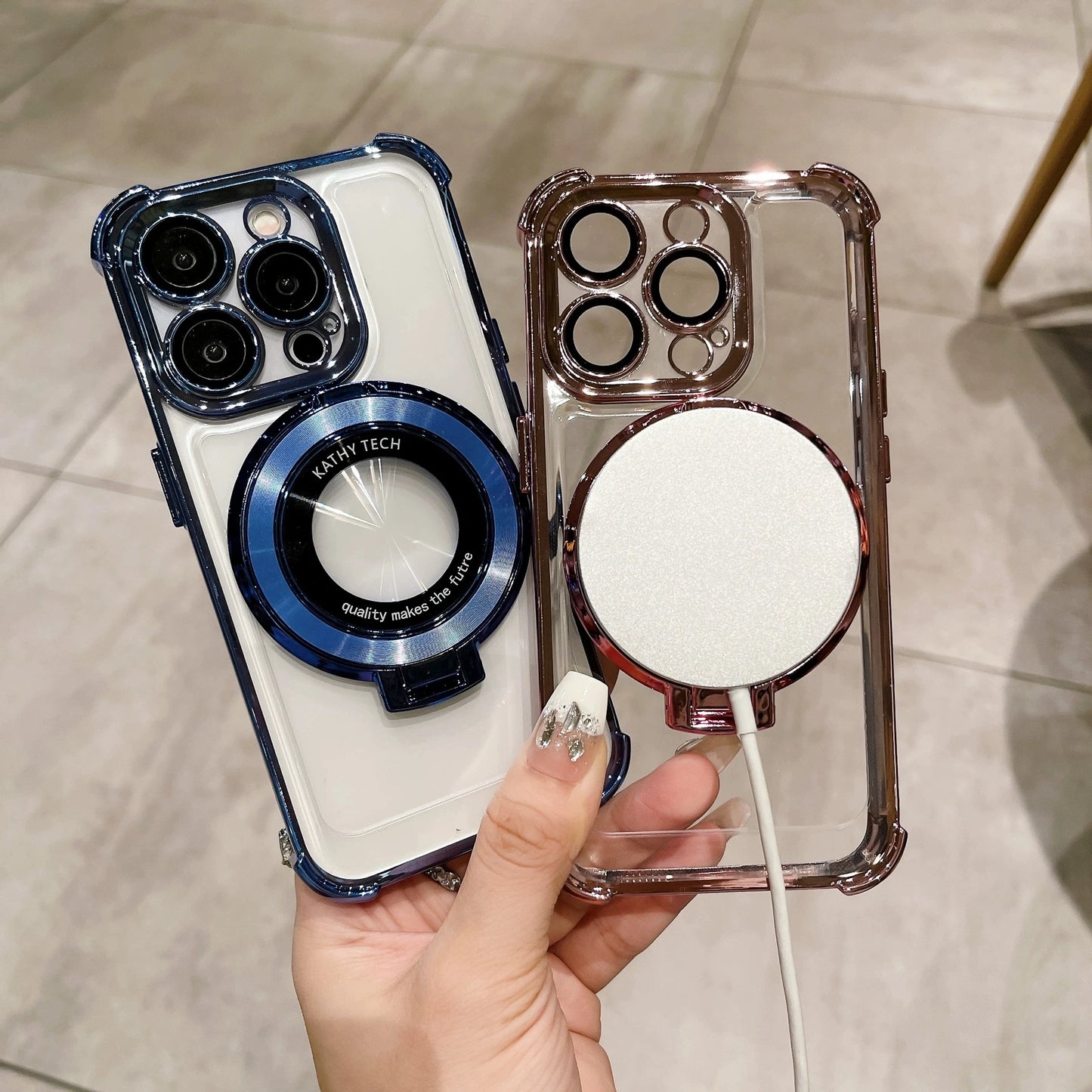 Glitter Stand Magnetic Case - iPhone