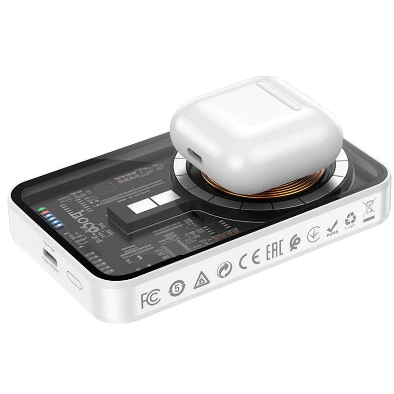 ClearVolt™ 5000 mAh Magnetic Wireless Transparent Power Bank
