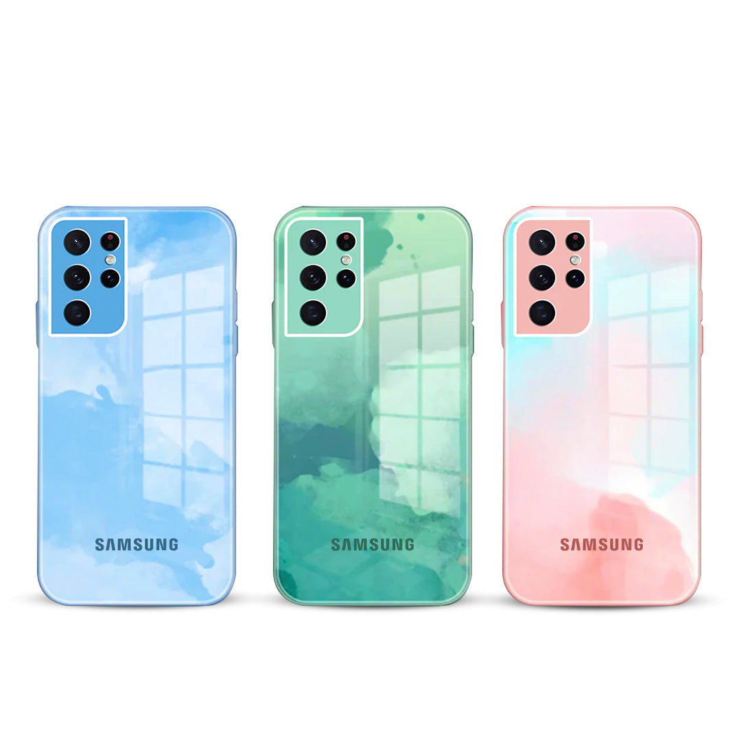 Galaxy S21 Ultra Colorful Wave Glass Phone Case