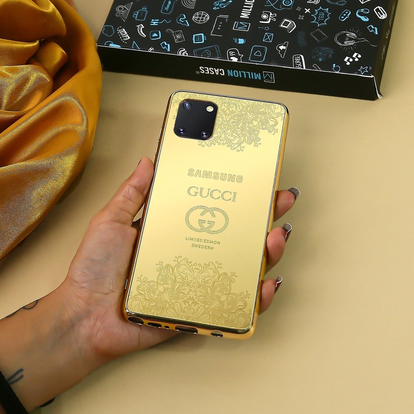 Galaxy Note Series Luxurious Crafted Gold Camera Protective Case