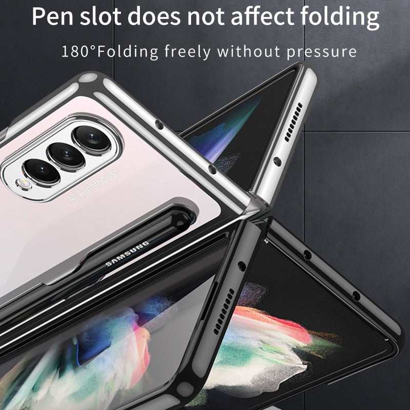 Galaxy Z Fold4 Electroplated Stylus Slot Folding Case