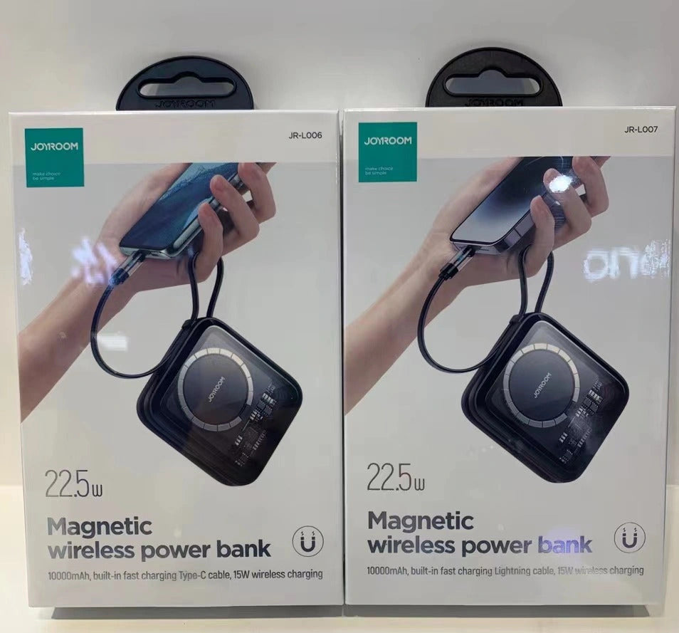 Mercury™ Magnetic Wireless Power Bank With In-Built Cable