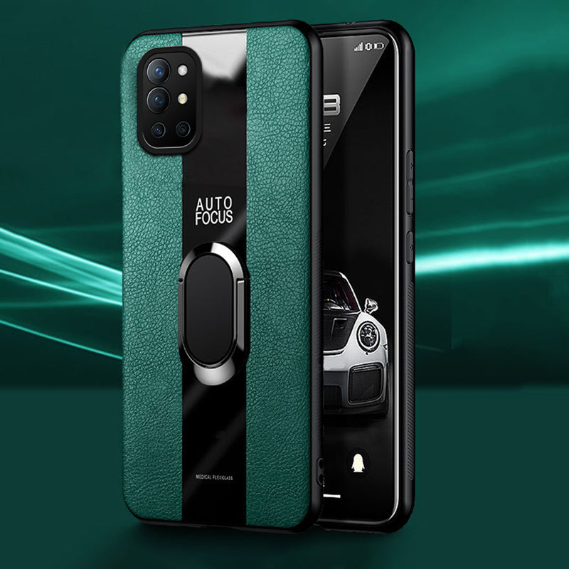 Plexiglass Luxury Leather Ring Case - OnePlus