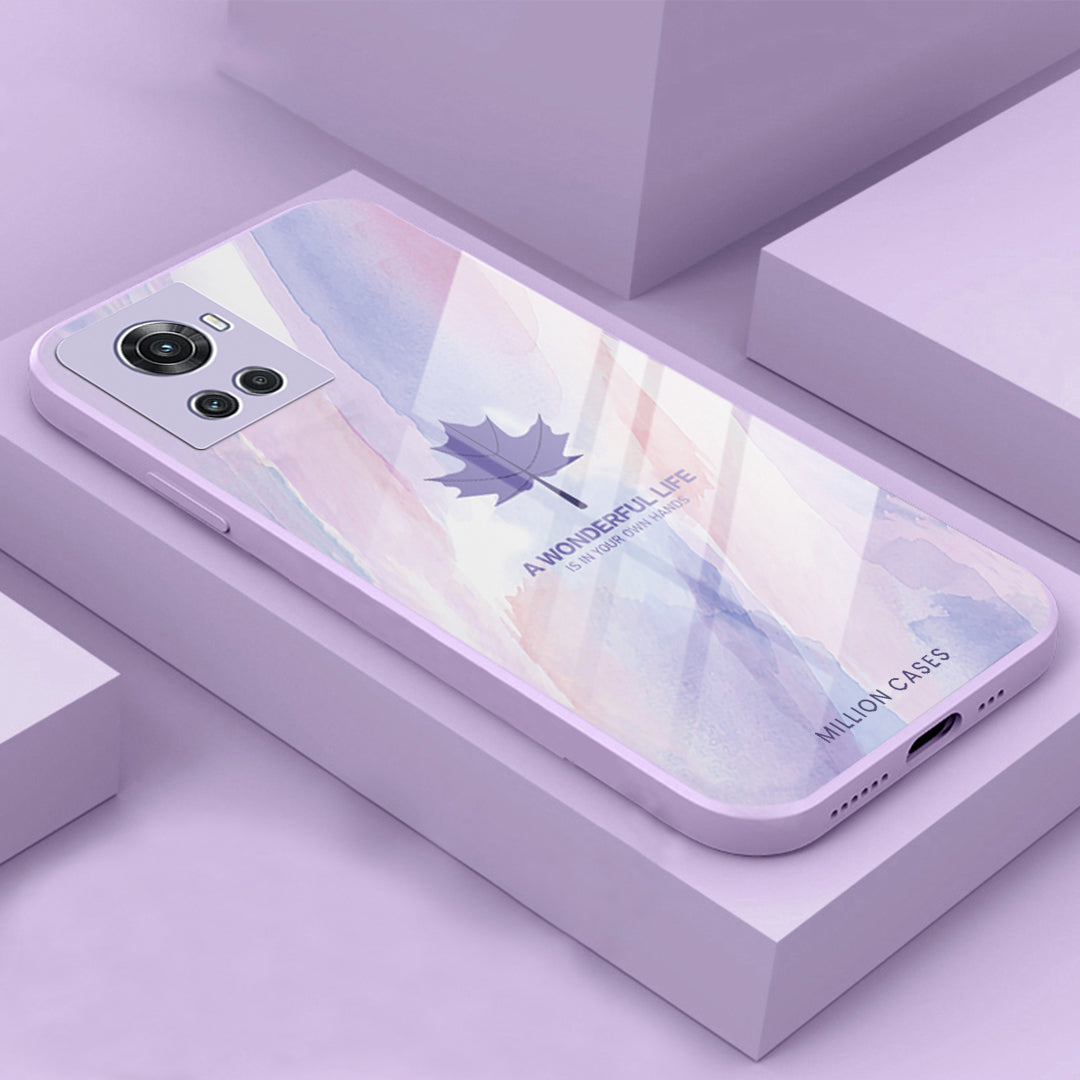 OnePlus 10R Watercolor Mapple Leaf Glass Case
