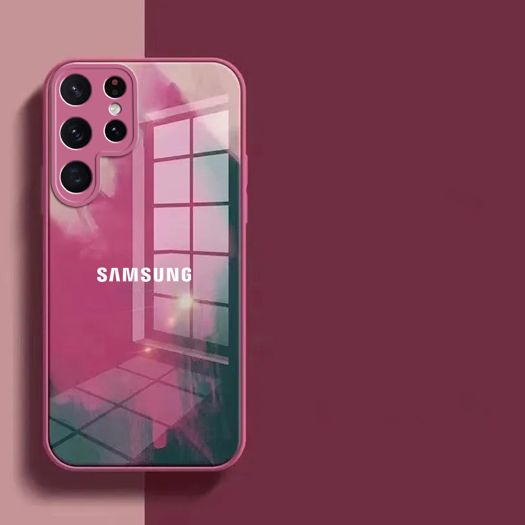 Moire Color Pattern Glass Case