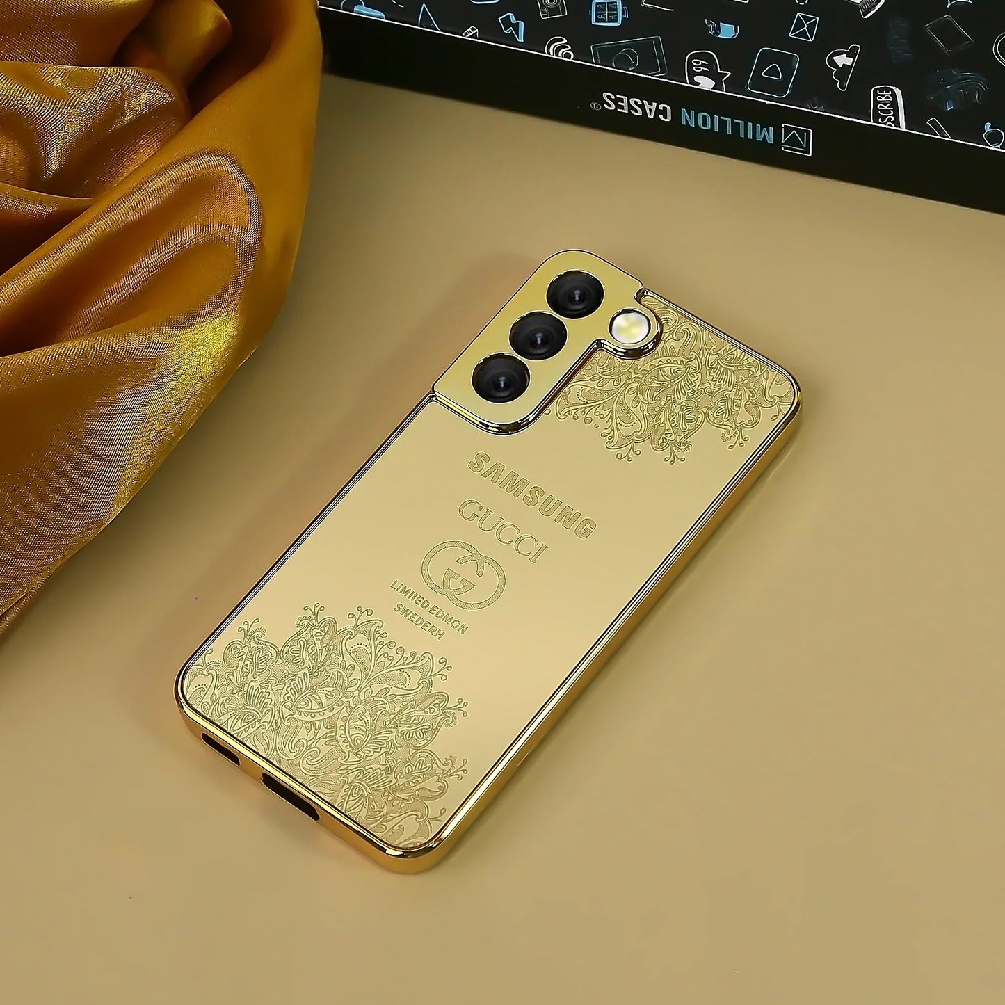Galaxy S22 Crafted Gold Luxurious Camera Protective Case