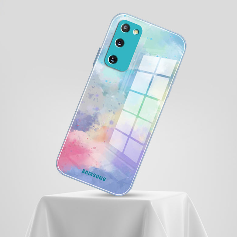 Galaxy S Series for Watercolor Splatter Glass Back Case