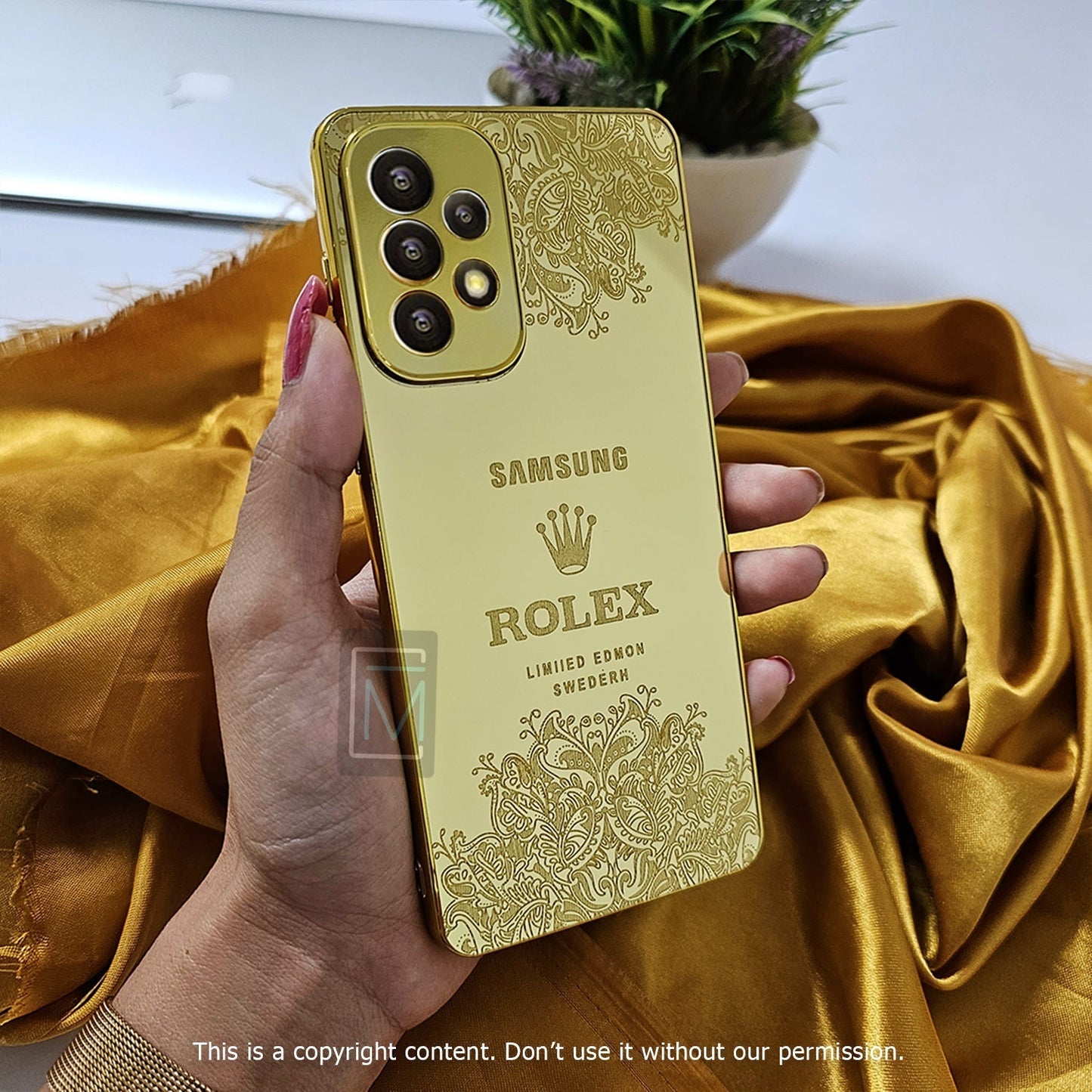 Galaxy A73 Crafted Gold Luxurious Camera Protective Case