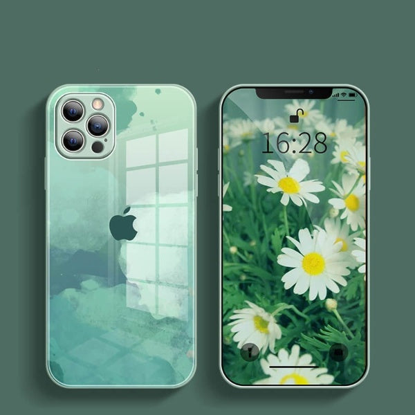 iPhone Series Colorful Wave Glass Phone Case