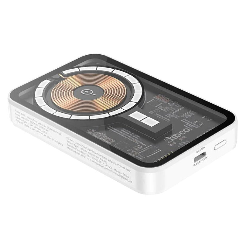 ClearVolt™ 5000 mAh Magnetic Wireless Transparent Power Bank