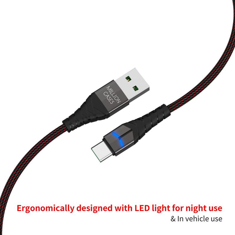 Million Cases Auto Disconnect Fast Charging Braided Type-C Cable