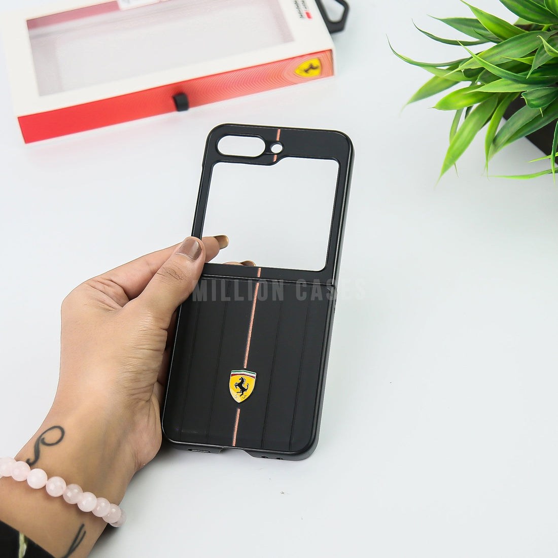Galaxy Z Flip5 Premium Leather Ferrari Case