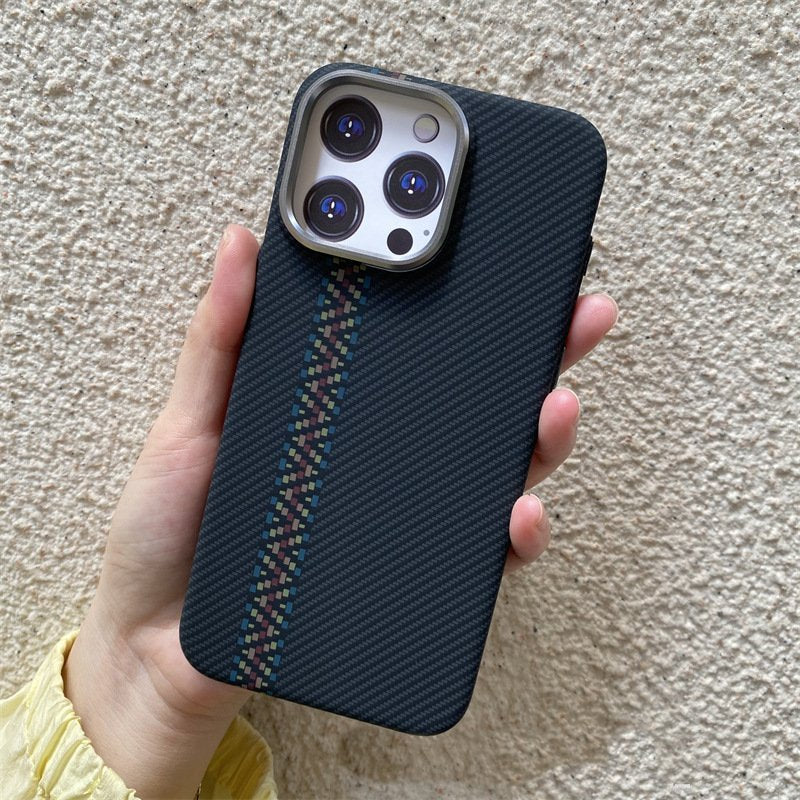 Embossed Carbon Fiber Armor Case - iPhone