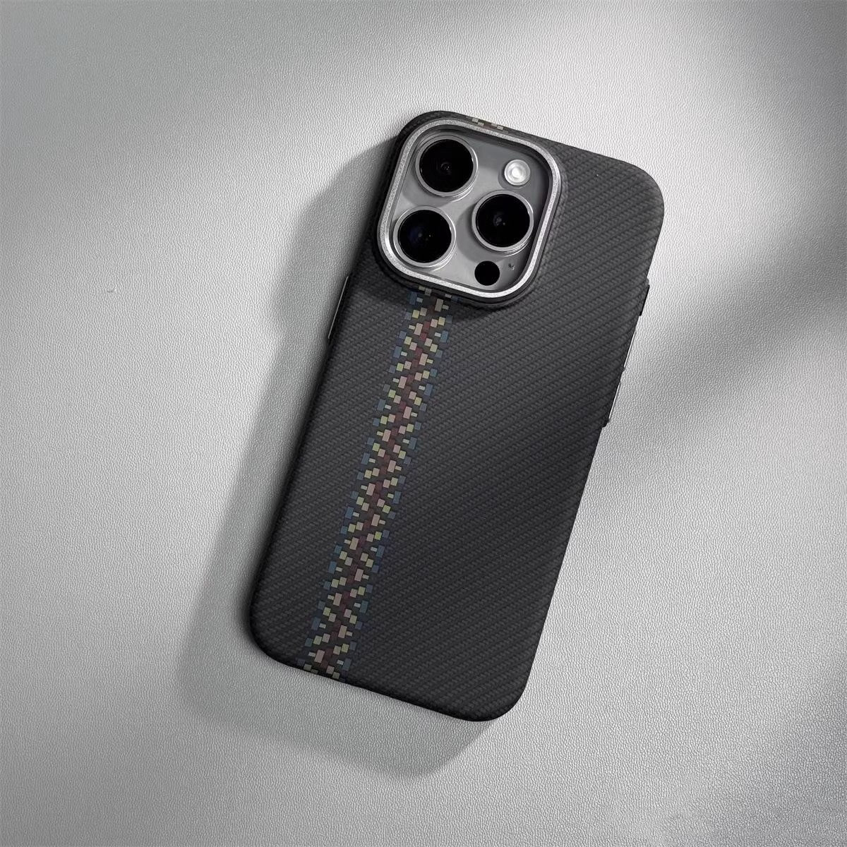 Embossed Carbon Fiber Armor Case - iPhone