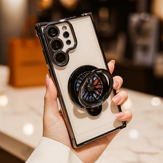 Galaxy S25 Electroplated Rotating Gyro Magnetic Case