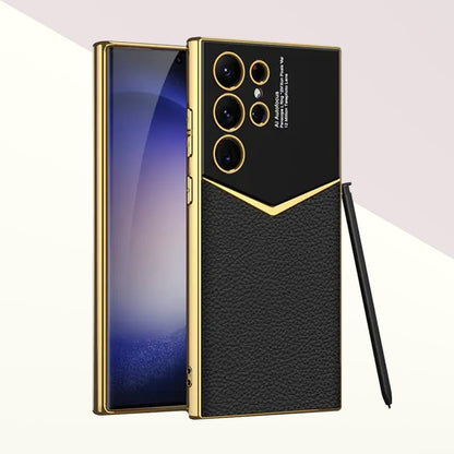 Gold Plated Leather Protective Case - Samsung