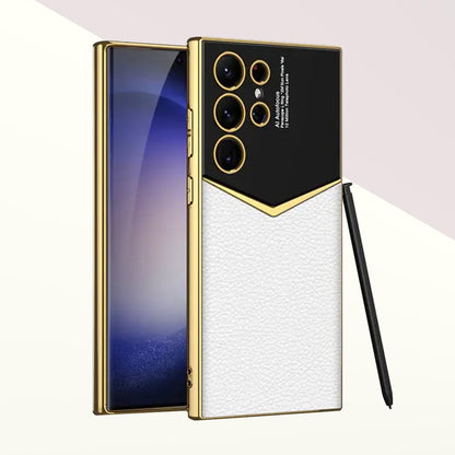 Gold Plated Leather Protective Case - Samsung