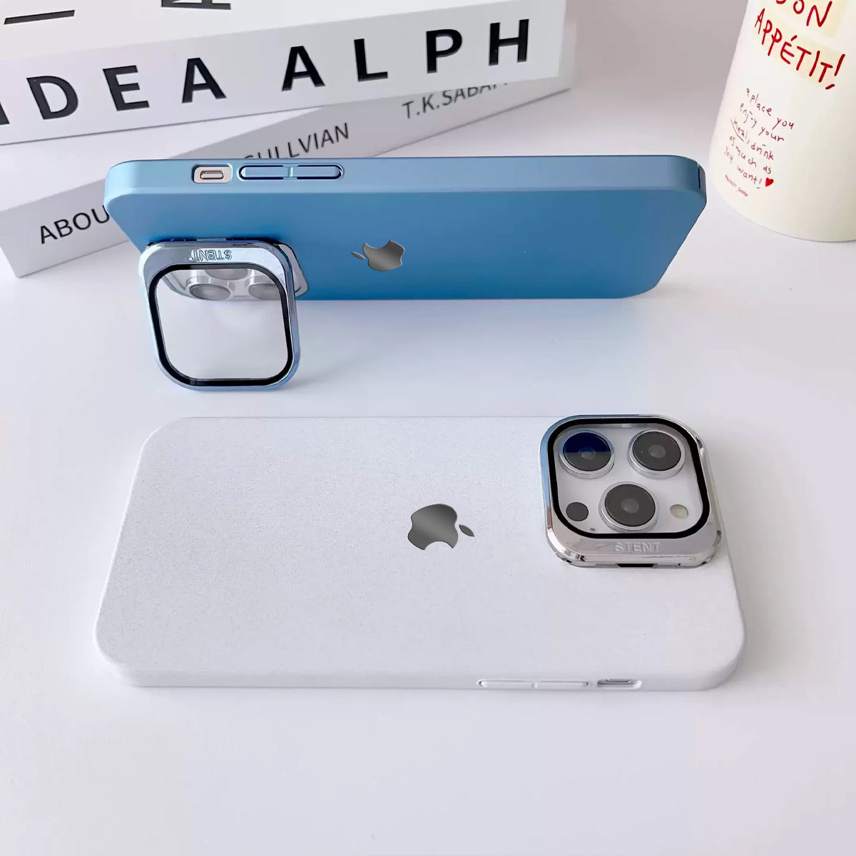 iPhone 14 Clear Camera Protector Hidden Stand Logo Case