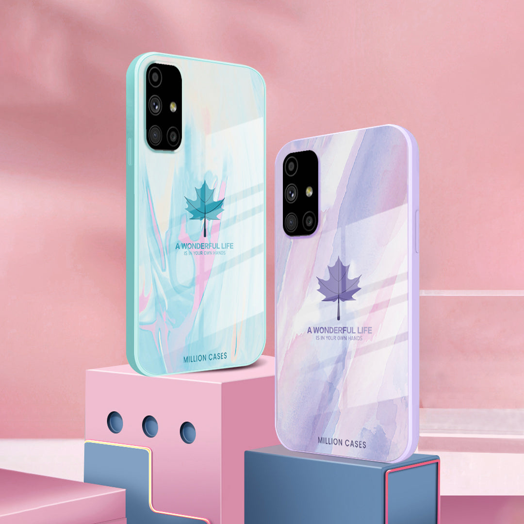 Galaxy Note 10 Watercolor Mapple Leaf Glass Case