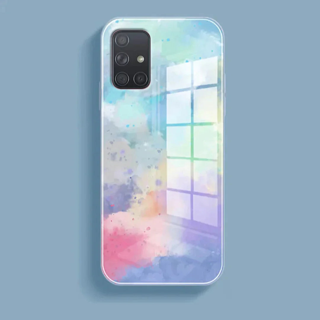 Galaxy S23 Series Watercolor Splatter Glass Back Case