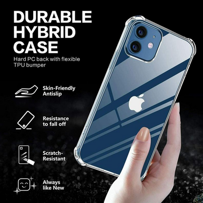 iPhone 13 Pro Max Anti Knock Clear Case With Tempered Glass