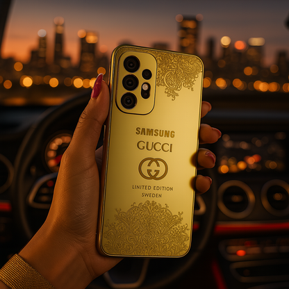 Galaxy A Series Crafted Gold Luxurious Camera Protective Case
