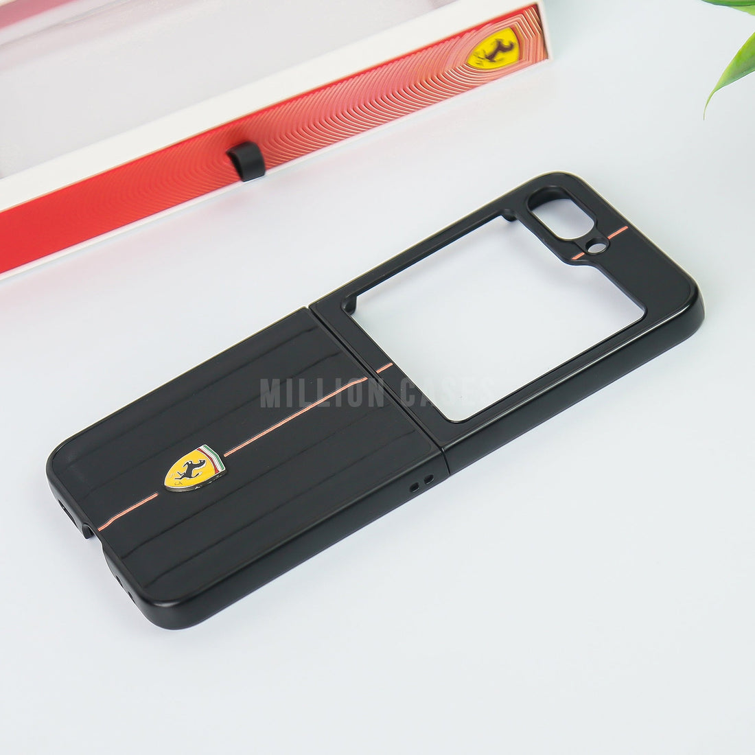 Galaxy Z Flip5 Premium Leather Ferrari Case
