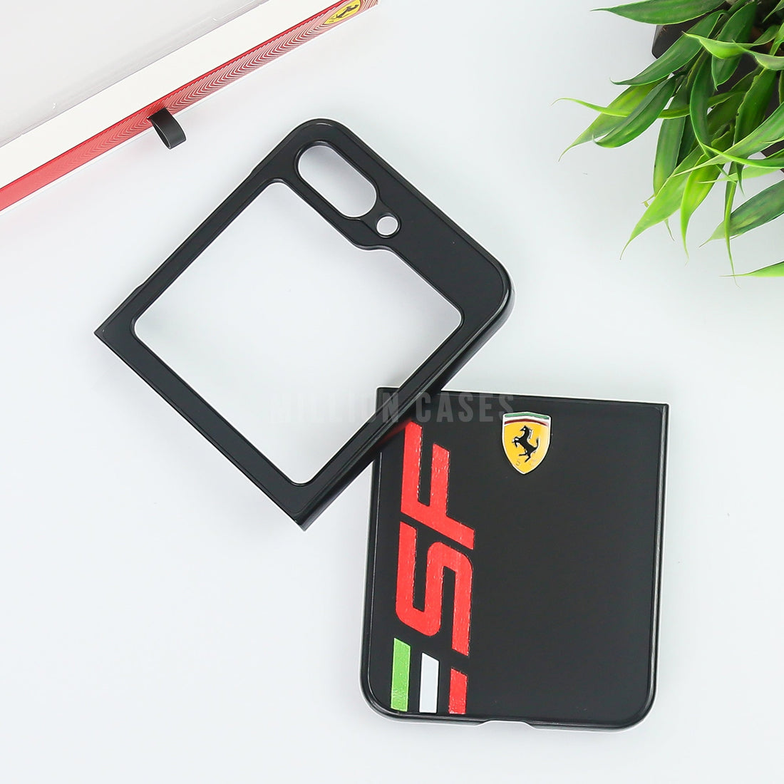 Galaxy Z Flip5 Premium Leather Ferrari Case