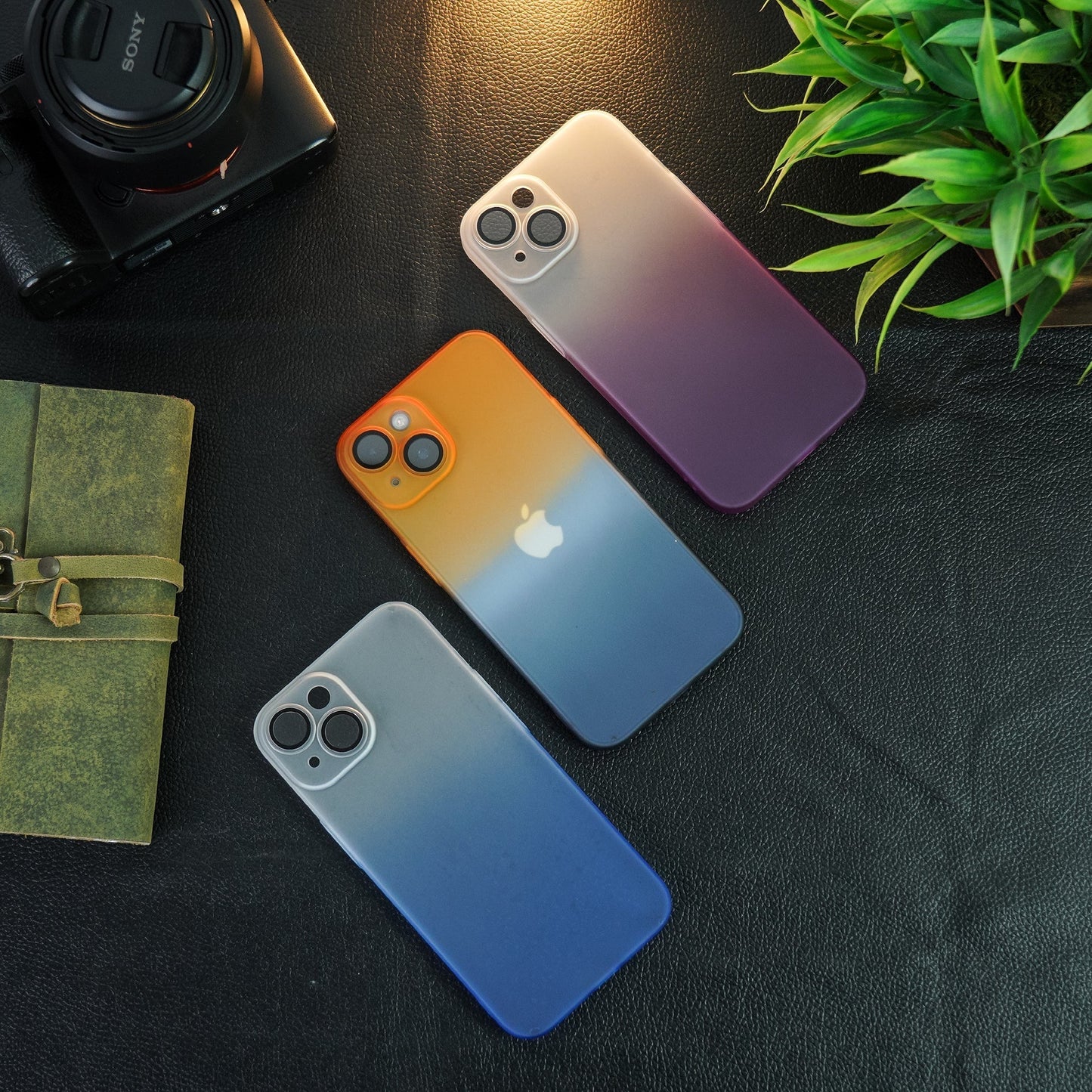 iPhone 14 Series Frosted Matte Gradient Back Case