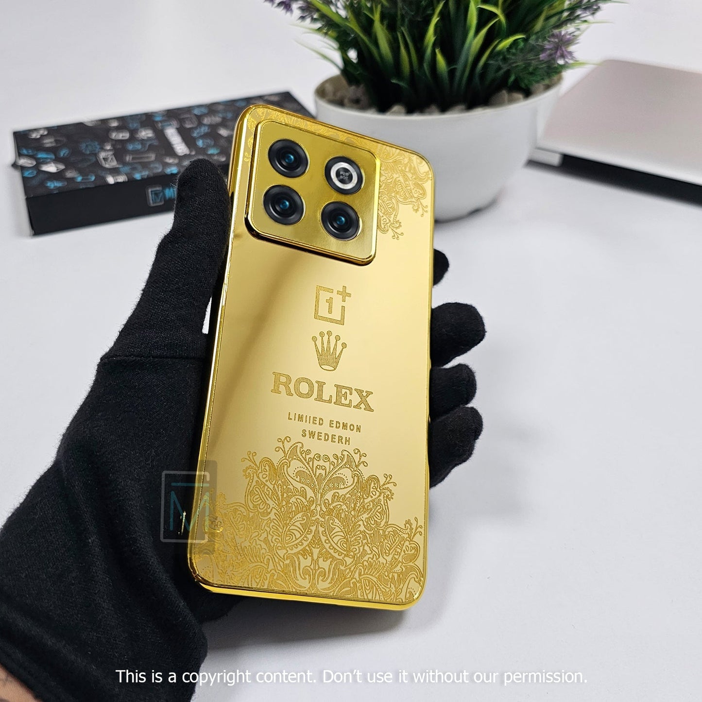 OnePlus 9RT Crafted Gold Luxurious Camera Protective Case