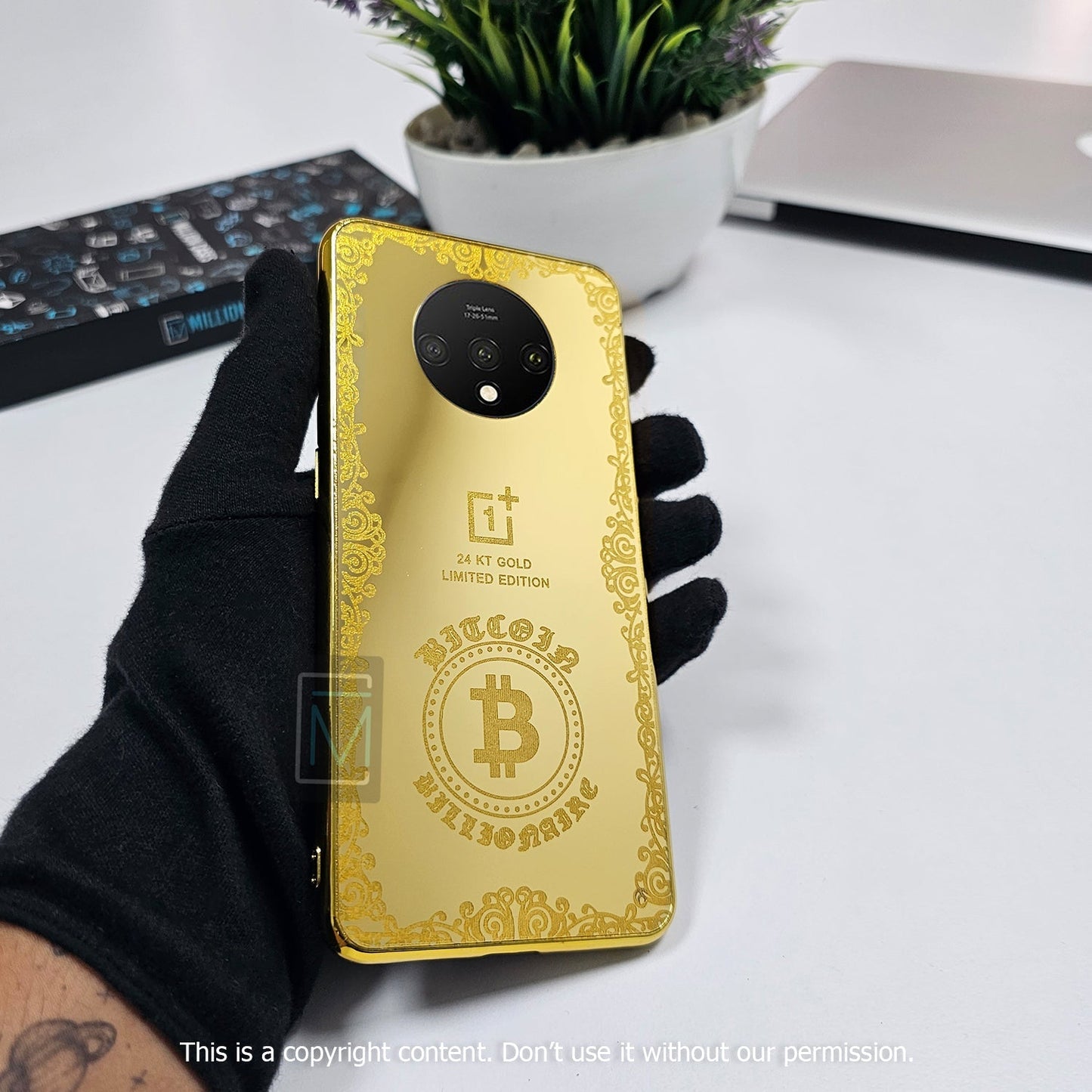 OnePlus 9RT Crafted Gold Luxurious Camera Protective Case