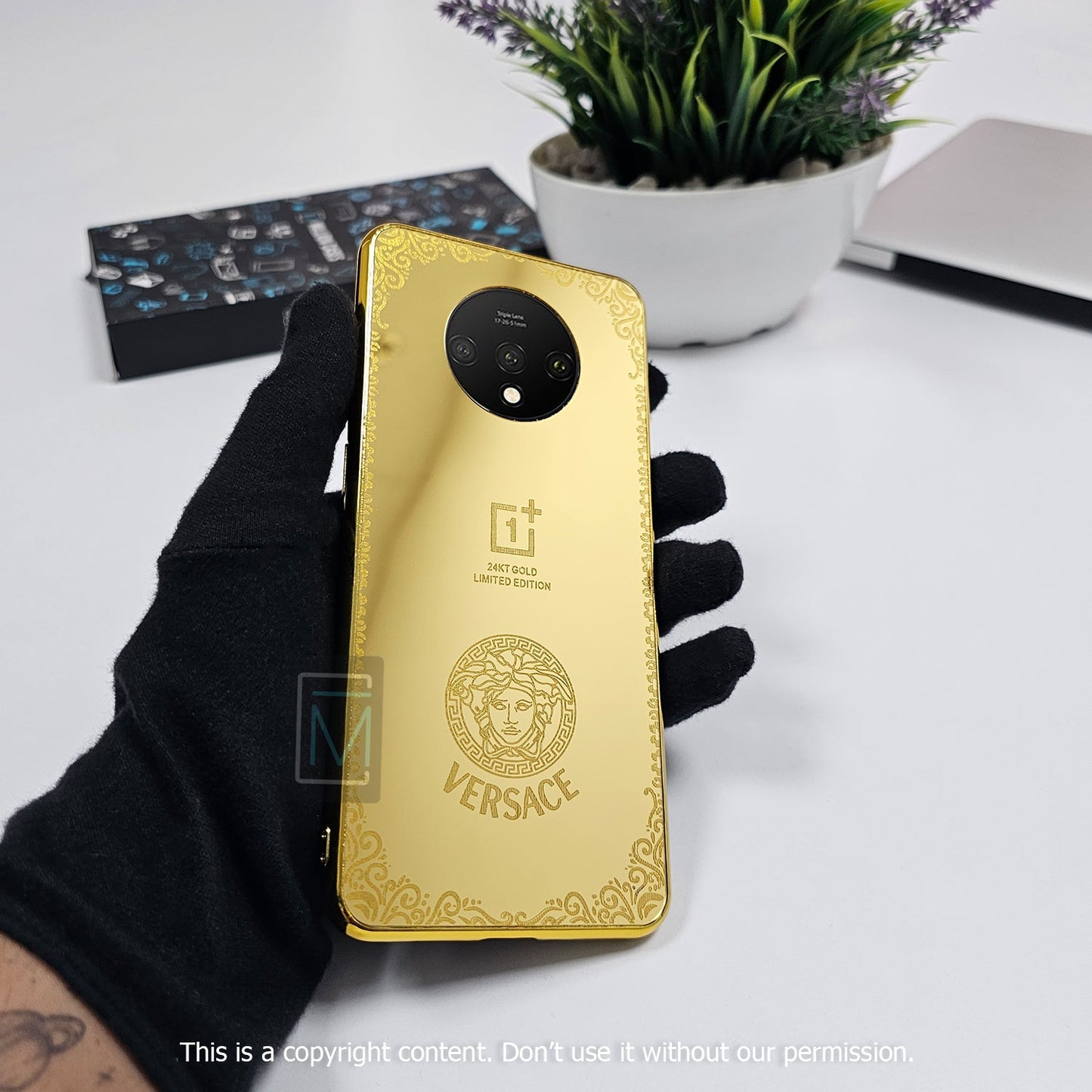 OnePlus 9RT Crafted Gold Luxurious Camera Protective Case