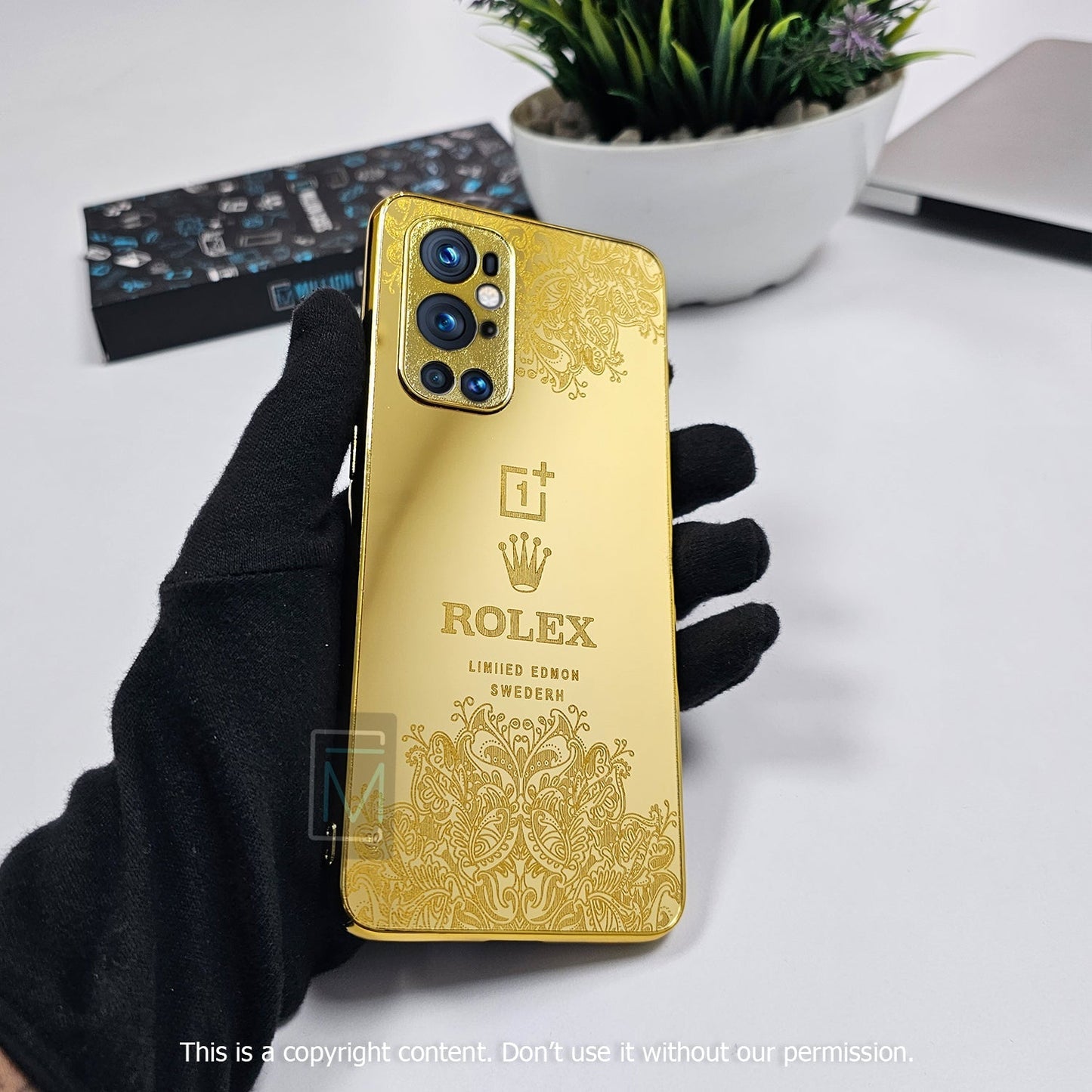 OnePlus 9RT Crafted Gold Luxurious Camera Protective Case