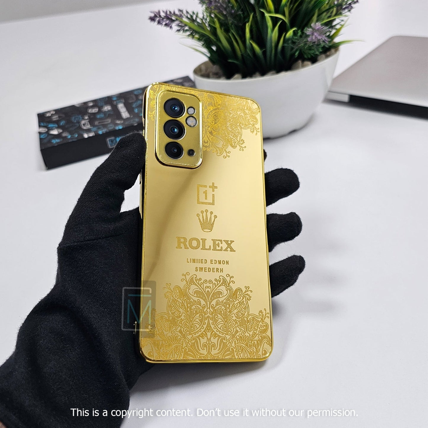 OnePlus 9RT Crafted Gold Luxurious Camera Protective Case