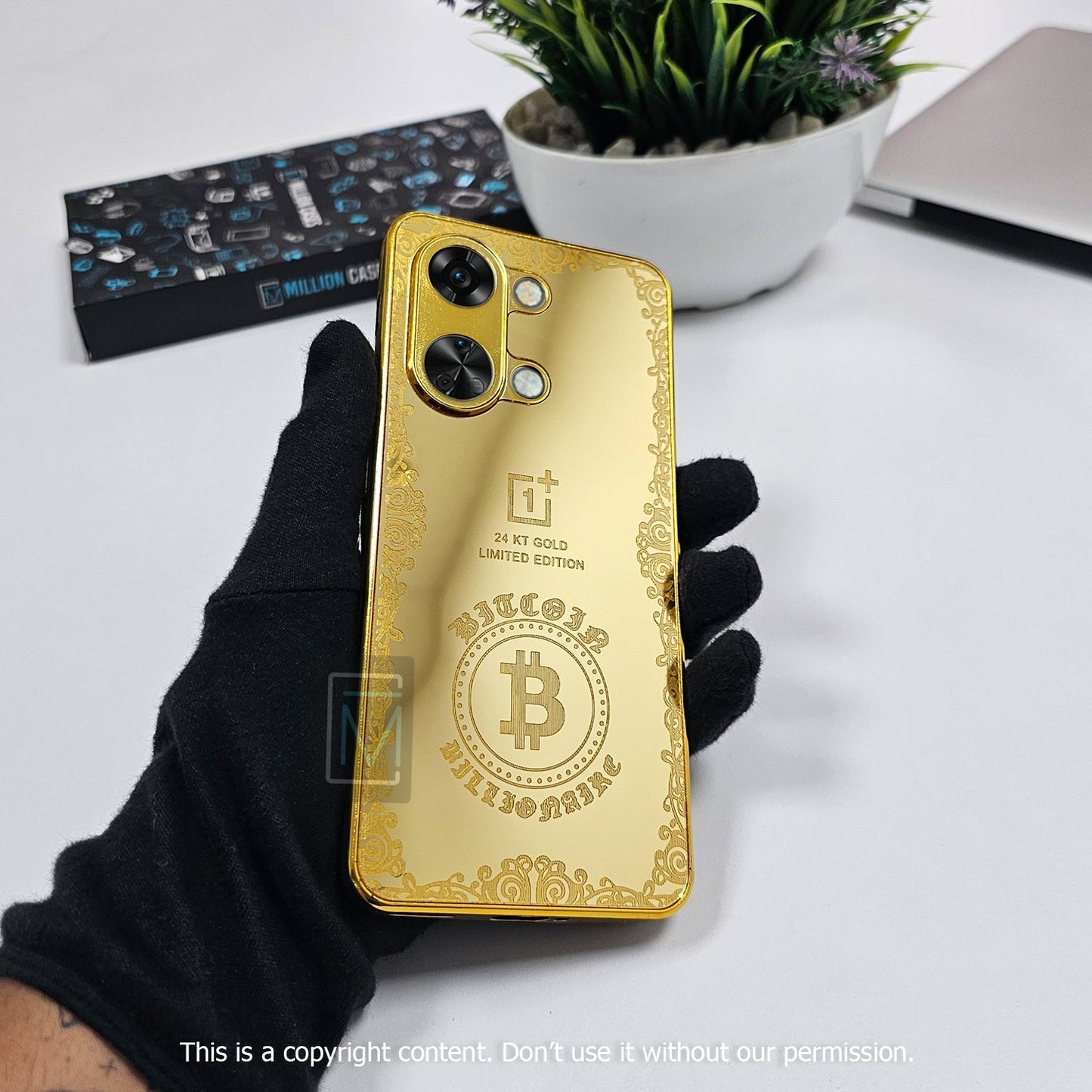 OnePlus 9RT Crafted Gold Luxurious Camera Protective Case