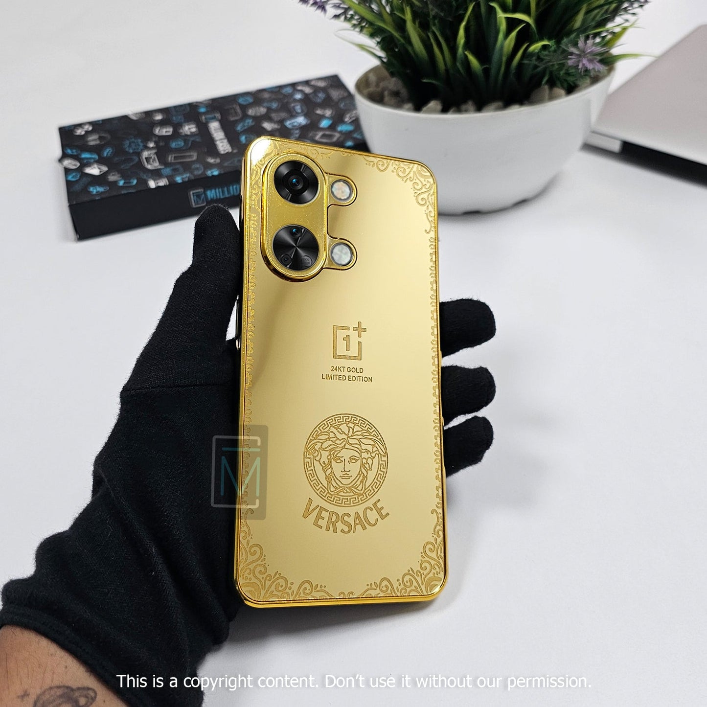 OnePlus 9RT Crafted Gold Luxurious Camera Protective Case