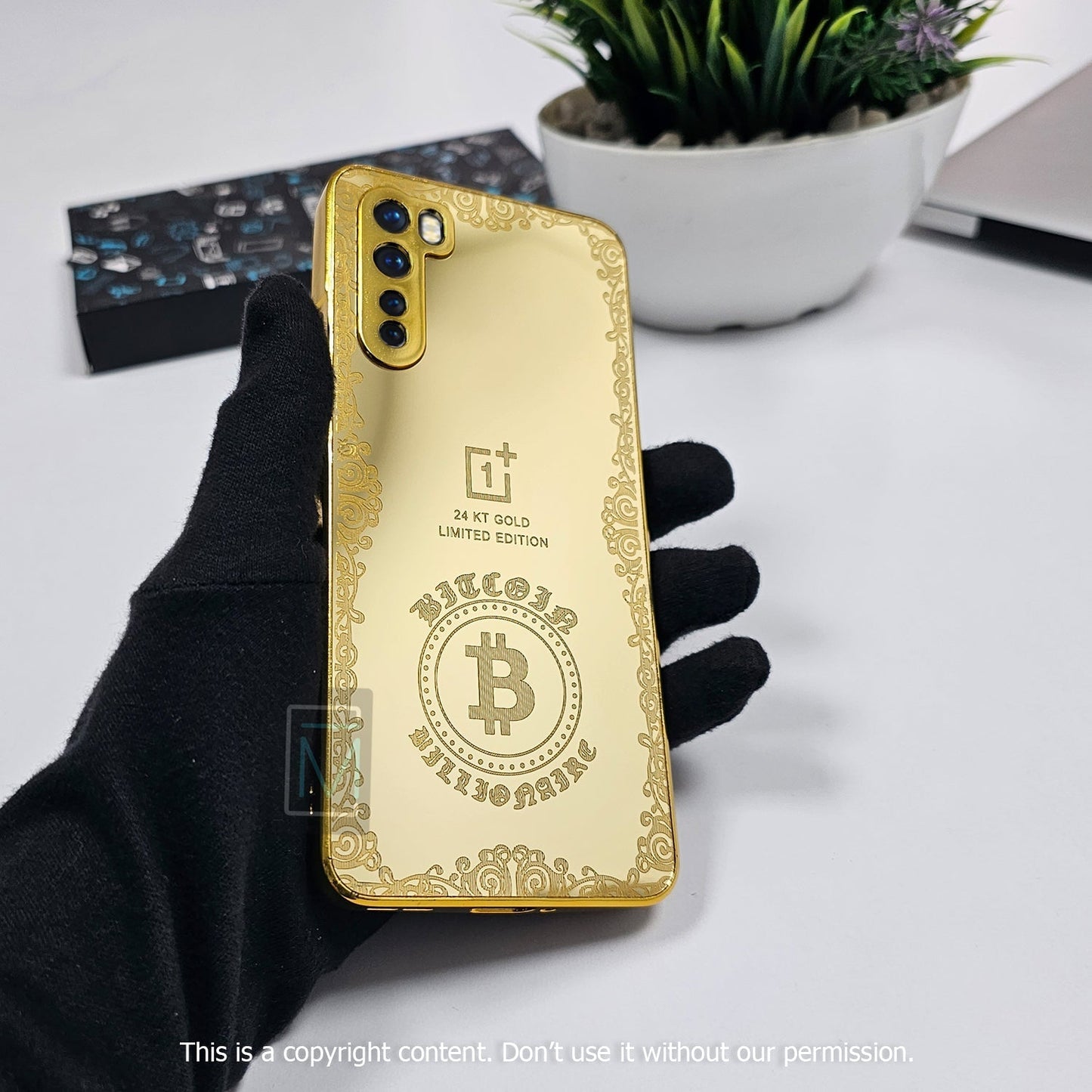 OnePlus 9RT Crafted Gold Luxurious Camera Protective Case