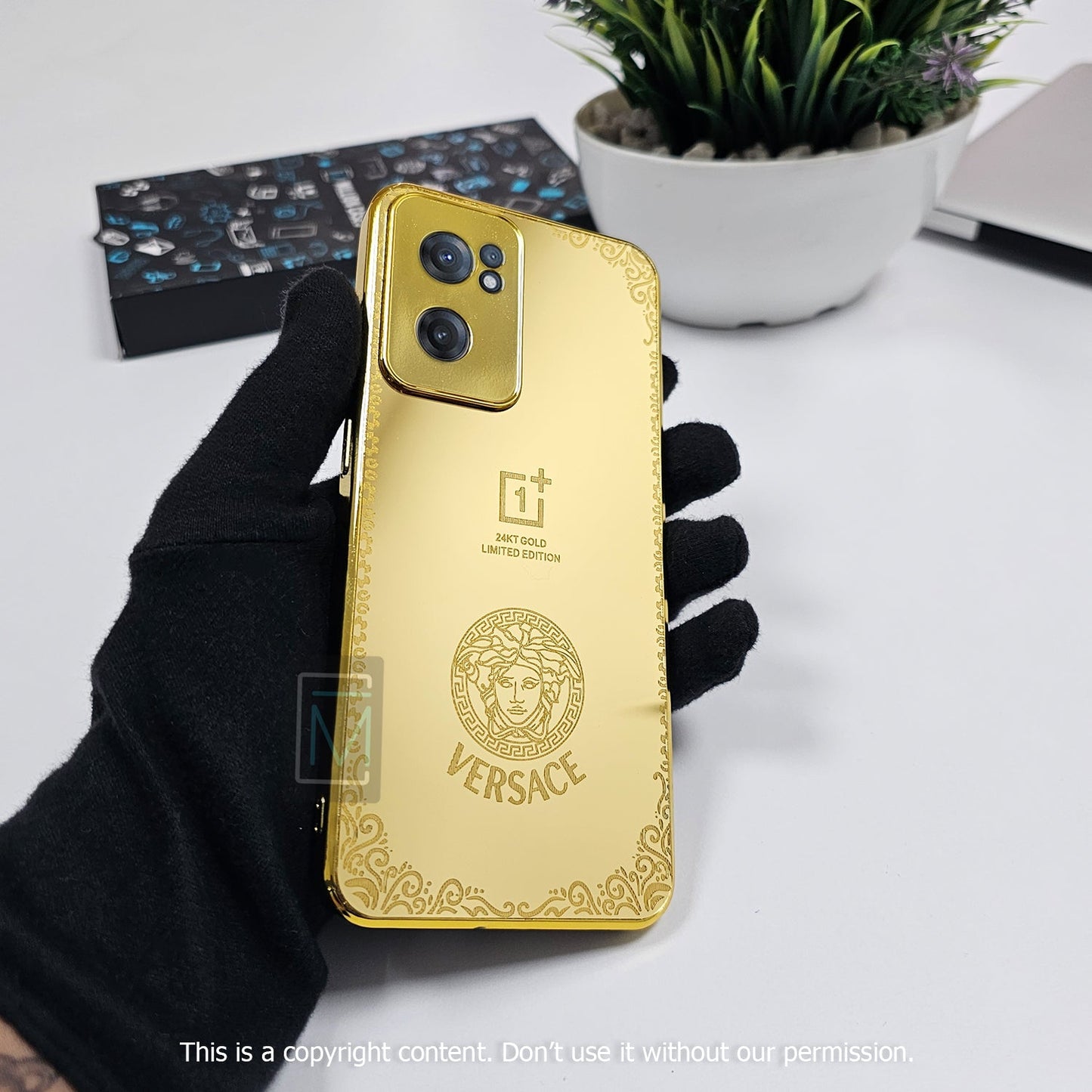 OnePlus 9RT Crafted Gold Luxurious Camera Protective Case