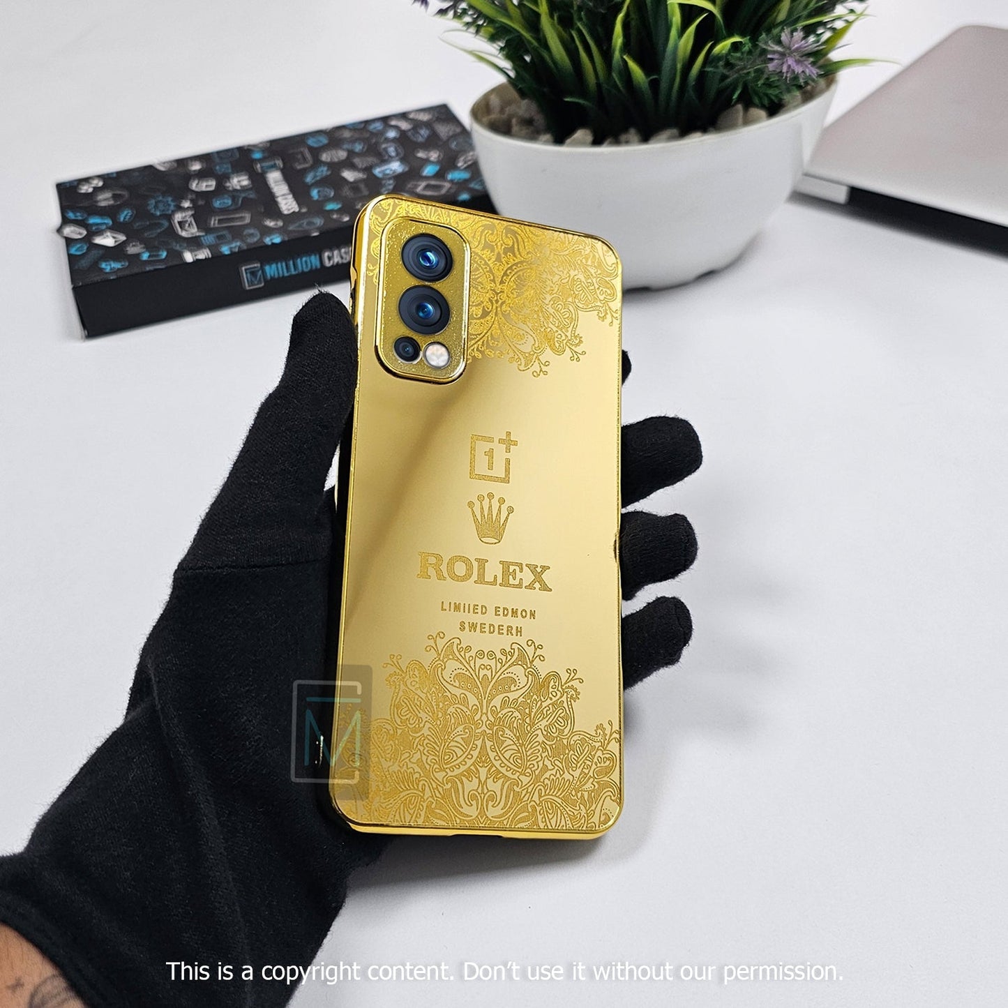 OnePlus 9RT Crafted Gold Luxurious Camera Protective Case