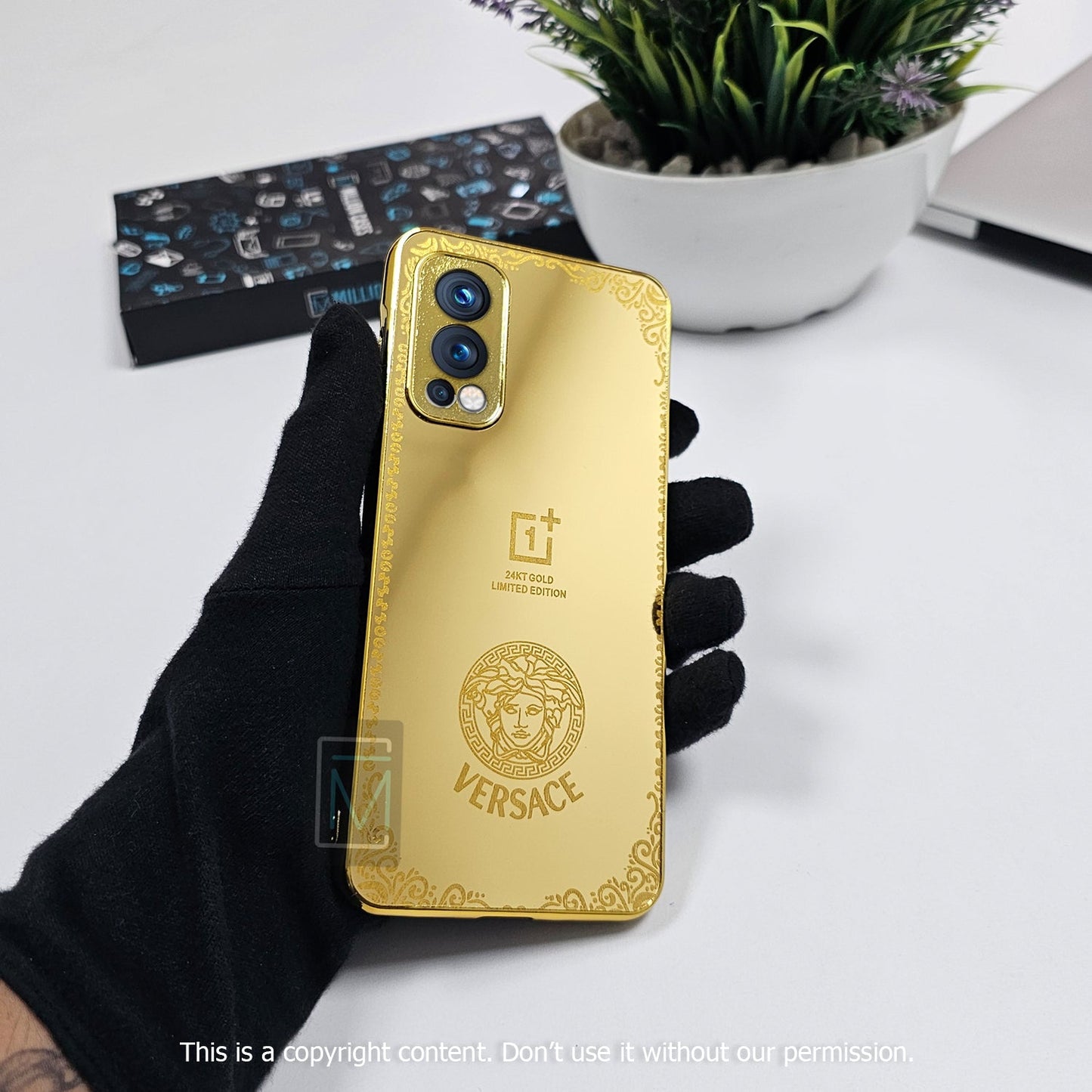 OnePlus 9RT Crafted Gold Luxurious Camera Protective Case