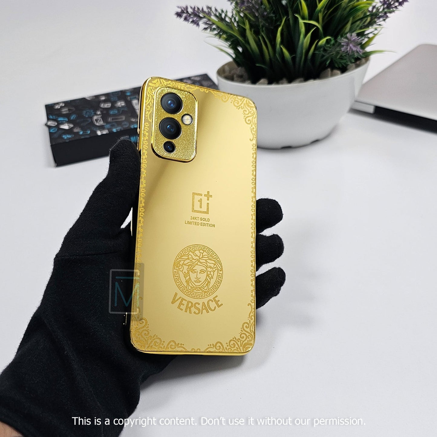 OnePlus 9RT Crafted Gold Luxurious Camera Protective Case